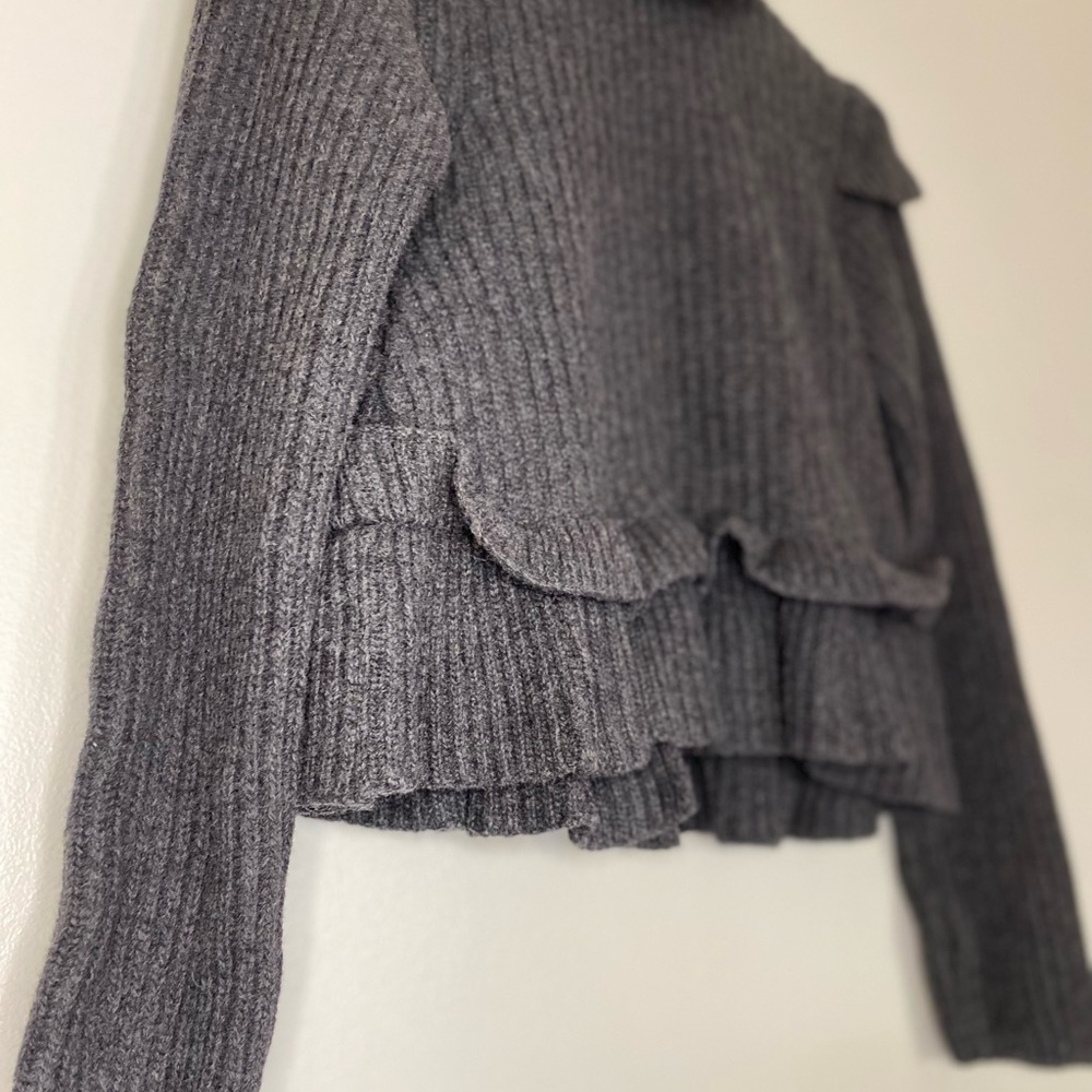 Ganni Gray Wool Rib knit Sweater - Picture 4 of 8